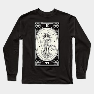 Themis Tarot Card Astrology Occult Mystical Long Sleeve T-Shirt